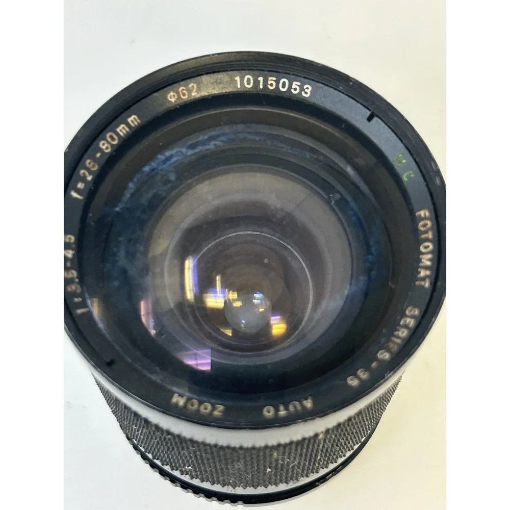 Olympus OM-1 35mm Film Camera w/ F.Zuiko 50mm f/1.8 + Fotomat 28–80mm Lens